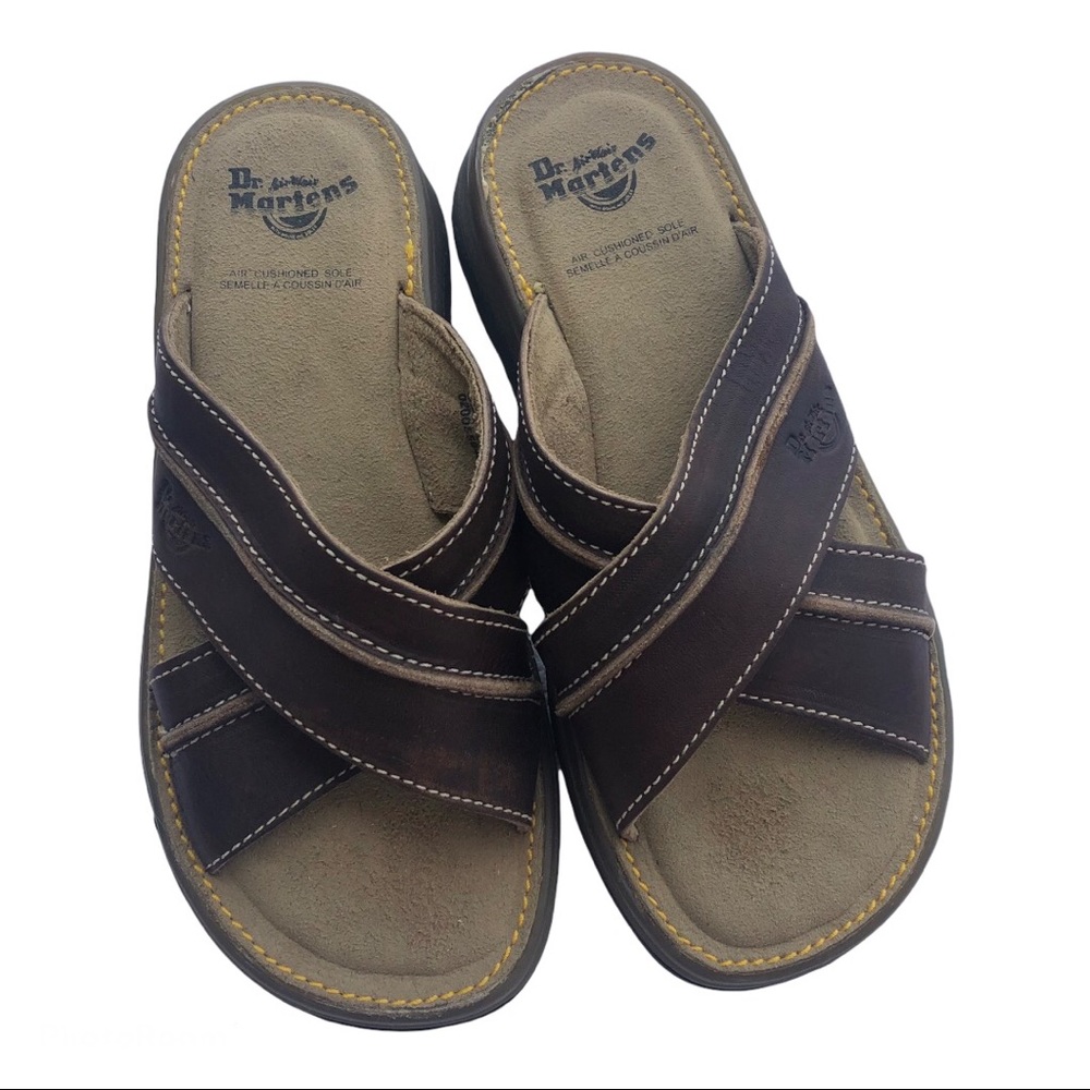 DR. MARTENS CRISS CROSS LEATHER STRAP SANDALS